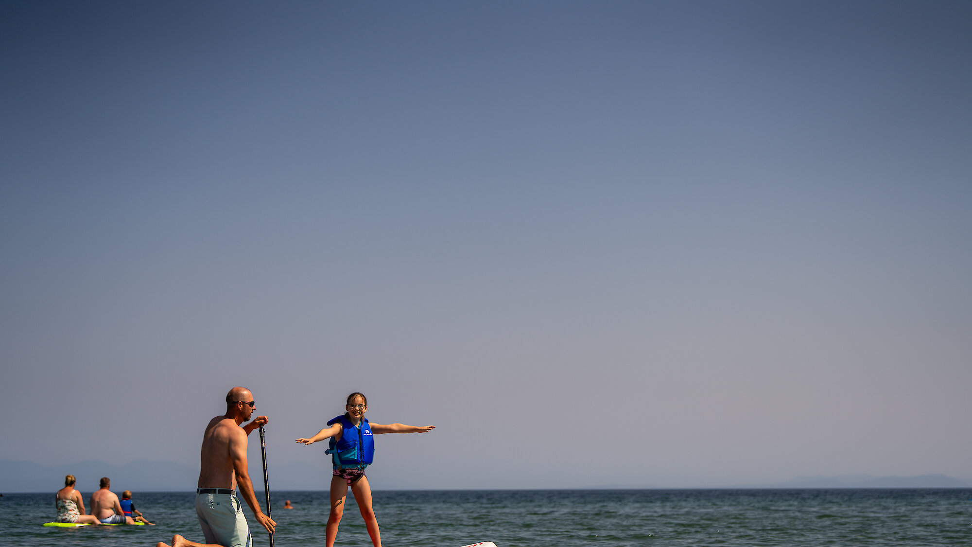 Lighthouse on Quadra Island with Campbell River in the distance